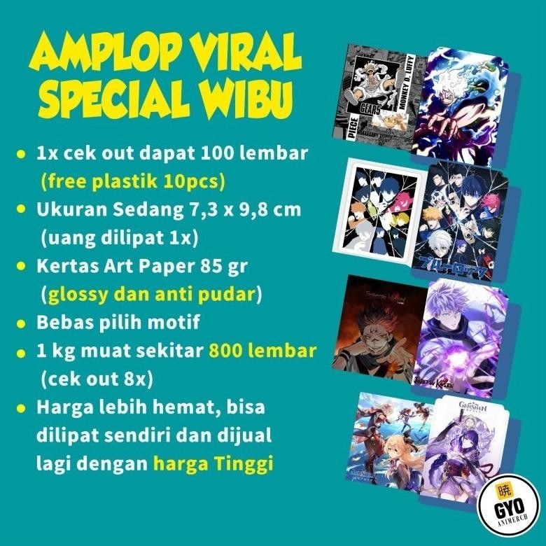 

Terlaris [100 Lembar] [Limited Edition] Amplop Medium Anime Cod