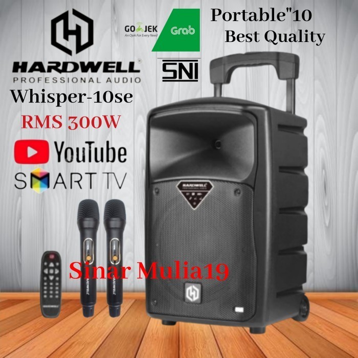 SPEAKER PORTABLE HARDWELL WHISPER 10SE / 10 SE ORI BLUETOOTH 300 WATT