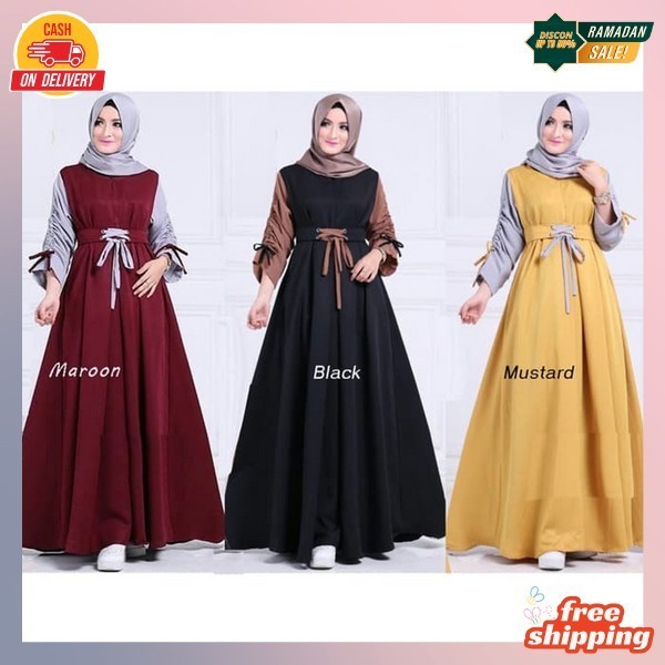 Gami Idulfitri Ganis Pakaian Moslem Kekinian Gammis 2024 Gsmis Premium Modern Gamiz Gaya Baru Gamies