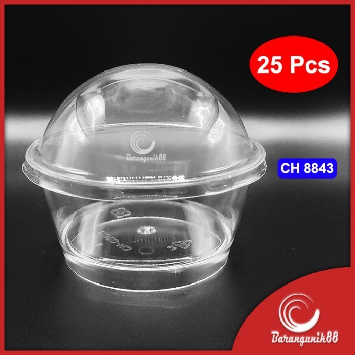 [25 Pcs] Jelly Cup Gelas Puding Agar-agar CH 8843 Bulat + Lid 150 ml -27sg