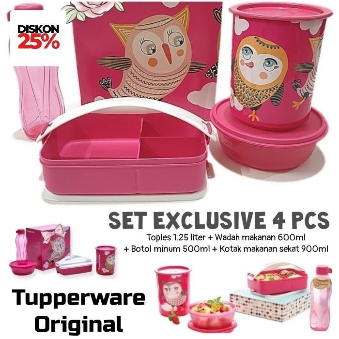TUPPERWARE ORIGINAL SET LENGKAP TOPLES BEKAL MAKANAN BOTOL KOTAK MAKAN