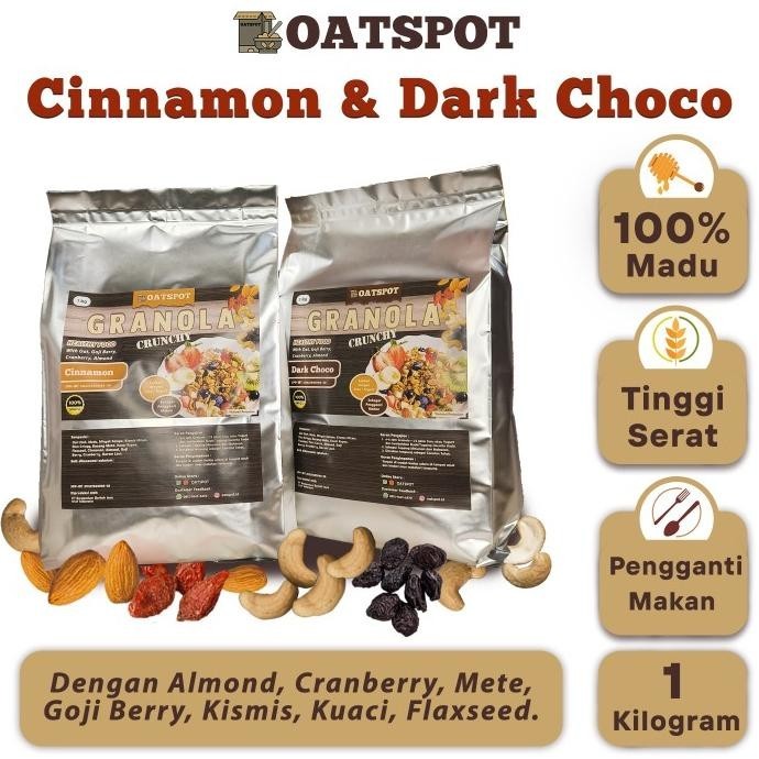 

Granola 1 Kg - Almond, Goji Berry, Cranberry (Fruit & Seed) - Oatspot