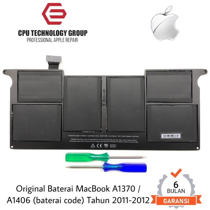 Original Baterai Macbook Air 11 Inch A1370 / A1406 Tahun 2011-2012