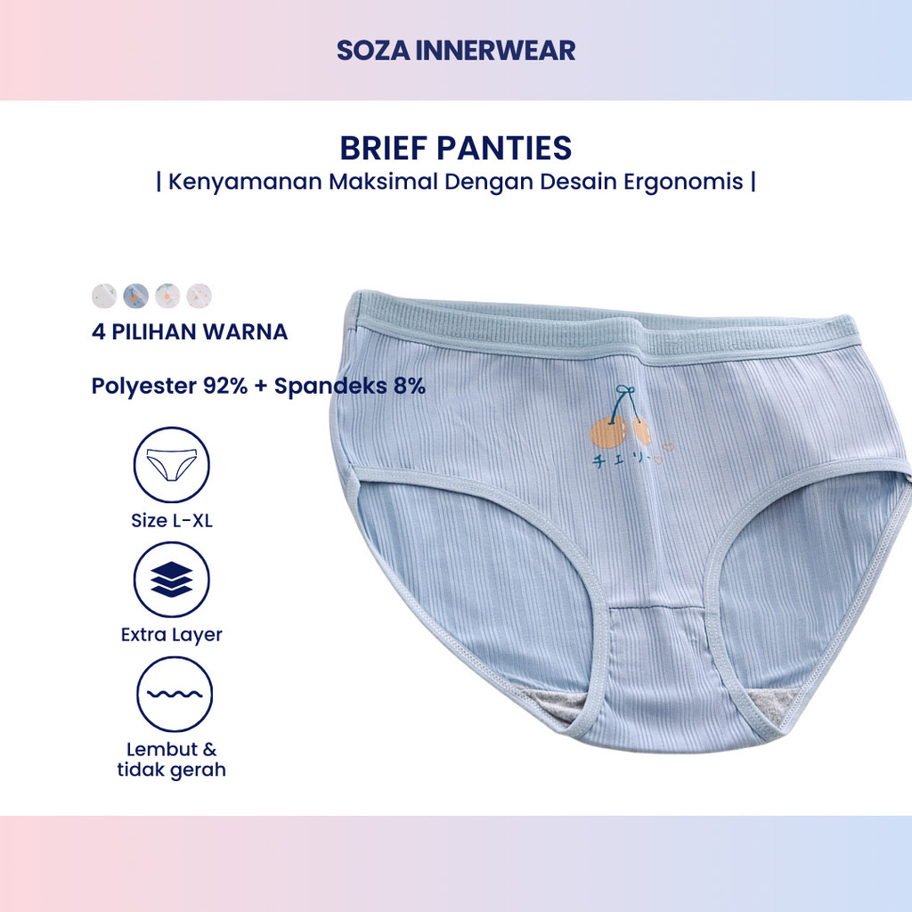 Celana Dalam Wanita Motif Lucu Gambar CS06 Bahan Katun Jahitan Rapi Tidak Nyeplak Jiplak Membekas Uk