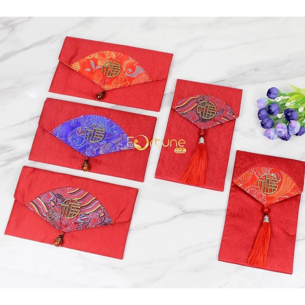 

Super Sale" Angpao Imlek 2024 Kain Kipas Fu Hong Bao Red Envelope Angpao Kain Terbaru ||