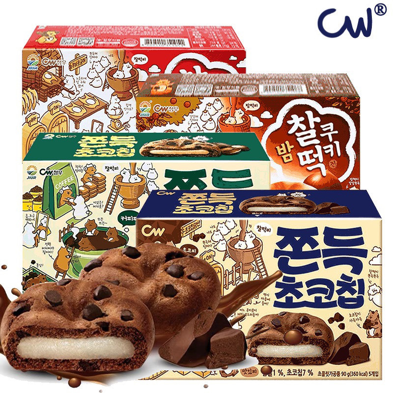 

(Halal) Cw Chewy Mochi Chocochip Cookies Korea 90 Gr Made In Korea