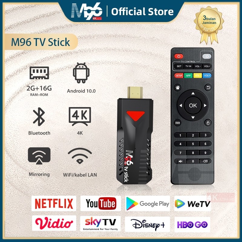 M96 Tv Stick Android Ram 2gb Rom 16gb Android 10 Smart TV Stick Mini Android Tv Box Local tv digital