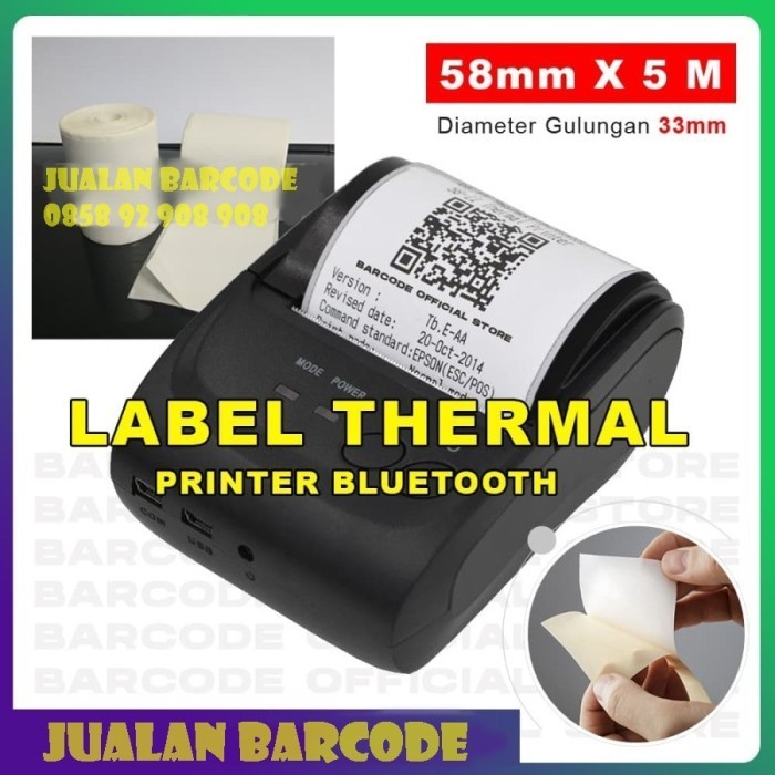 

Terlaris Kertas Label Stiker Printer Bluetooth Thermal ( 58 X 33 Mm / 5 M ) Promo Terbaru