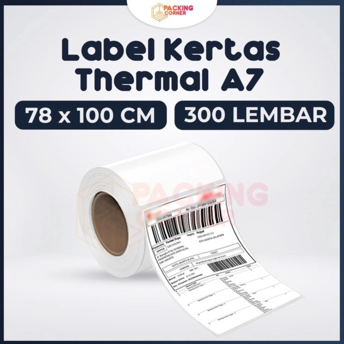 

Terlaris Kertas Label Sticker Resi Thermal Barcode 78X100 Mm Gulung Isi 300 Pcs Promo Terbaru