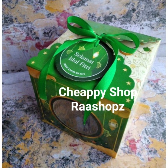 

Box Lebaran 2 Toples 500Gr Box Kue Kering Idul Fitri Pita Hijau 066