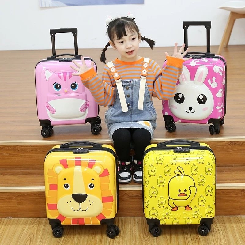 Koper Anak Koper Kabin Trolly 18inc Lucu Berkarakter 1pc Ready