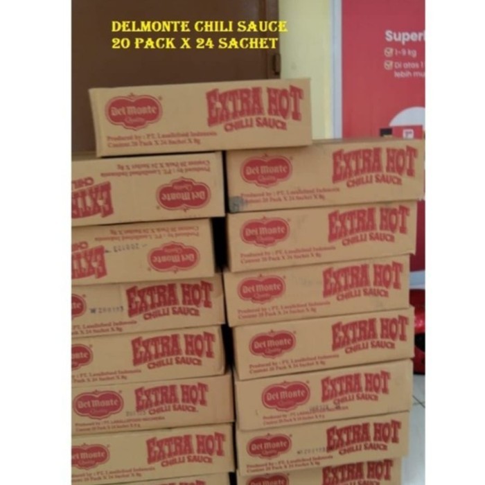 

delmonte saos sambal sachet 1karton isi 20 pak