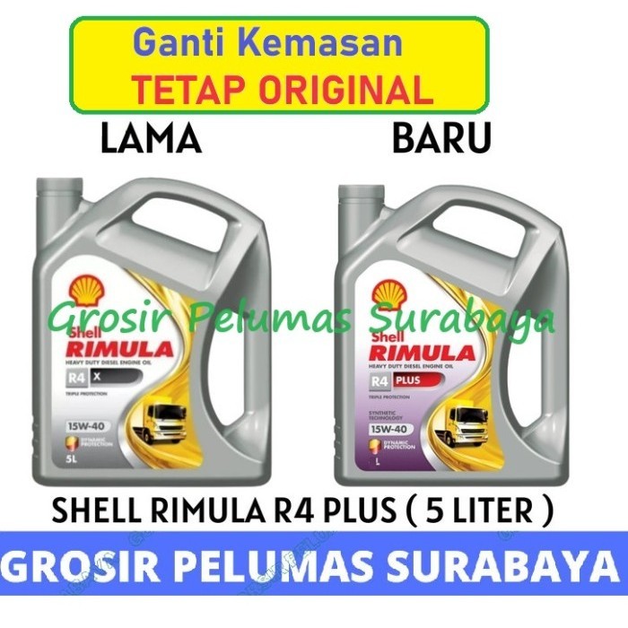 Original Scan Oli Shell rimula R4X R4 Plus R4Plus galon 5ltr 5 Liter