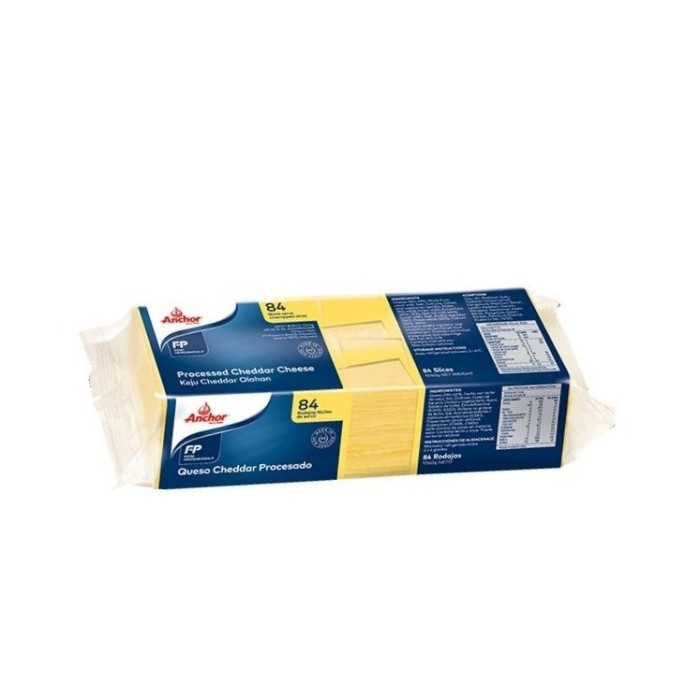 

ANCHOR CHEDDAR CHEESE SLICE YELLOW 1,04KG ISI 84 SLICES KEJU CEDAR -fo1