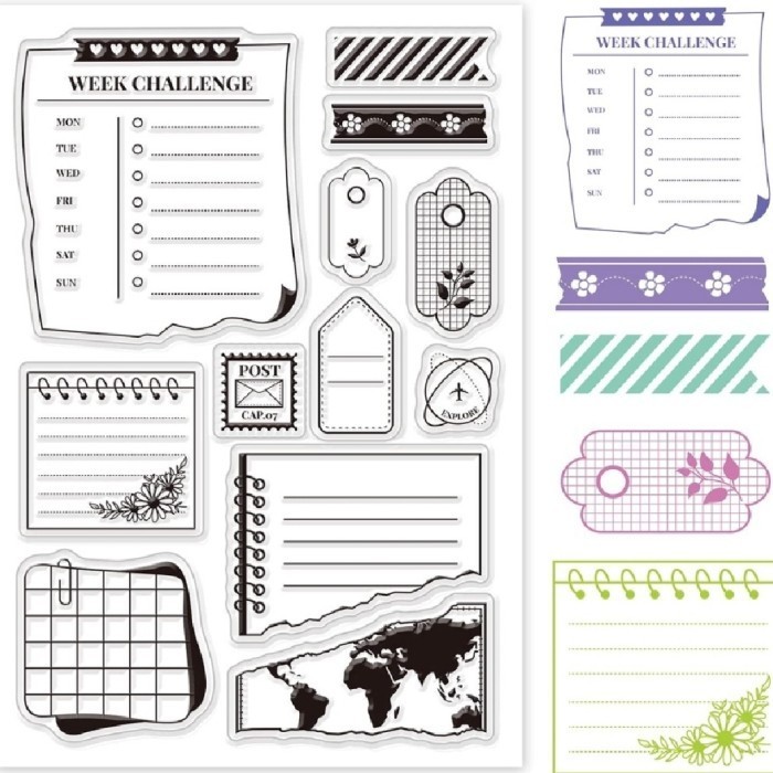 

Clear Stamp / Stempel Week - Memo- Tag Utk Journal, Diary