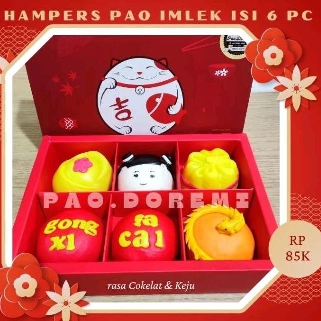 

{VALENTINE} Hampers Imlek 2024 Kue Pao isi 6pc isi Cokelat dan keju [READYSTOK] TERLARIS