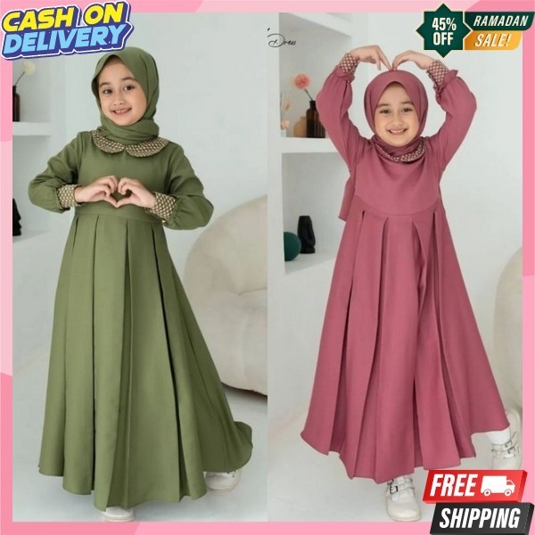 2024 Lebaran Gamis Anak Perempuan Terbaru 2023 Bj Setgamis Bahan Adem Gmis Anak2 Tanggung Gms Peremp