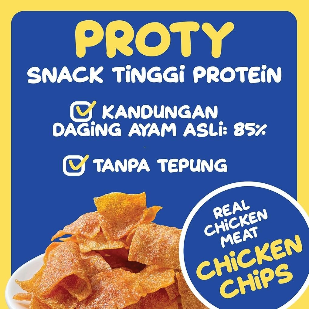 

Spesial Discount PROTY Chicken Chips Original (1 pcs) - Keripik Daging Ayam Krispi - Snack Cemilan Protein Sehat - 18 gr