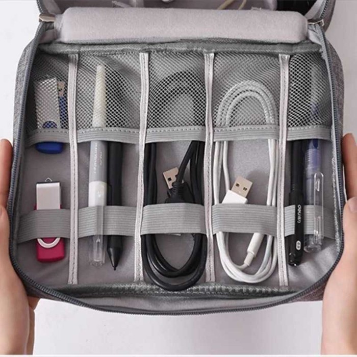 Tas Gadget Travel Pouch Organizer Bag Tas Perkakas Elektronik