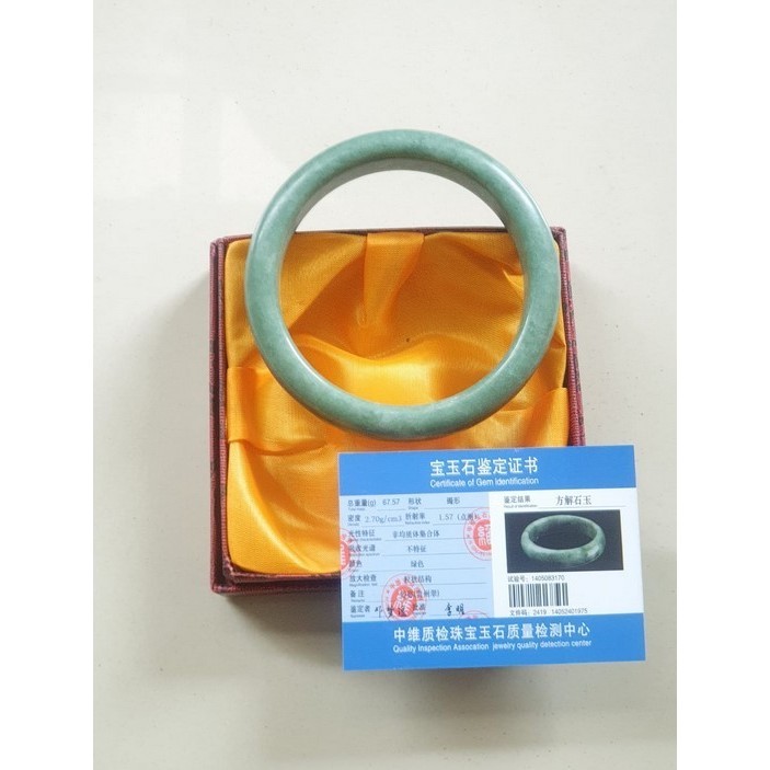 GELANG BATU GIOK NATURAL ASLI CHINA SERTIFIKAT GELANG KESEHATAN
