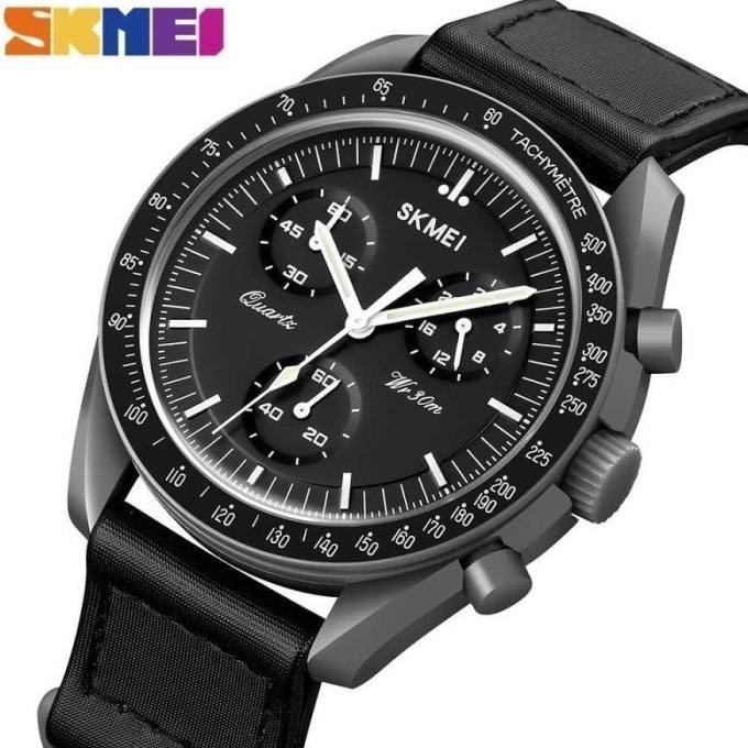 SKMEI Jam Tangan Analog Chrono Tachymeter Nylon Strap - 1982