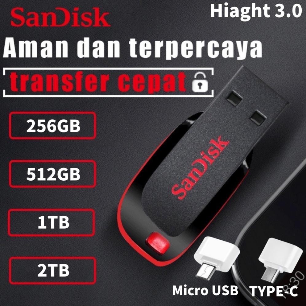 COD SanDisk Flashdisk otg type c 3.0 usb High Speed 2TB 1TB Anti Air Untuk Komputer Sale