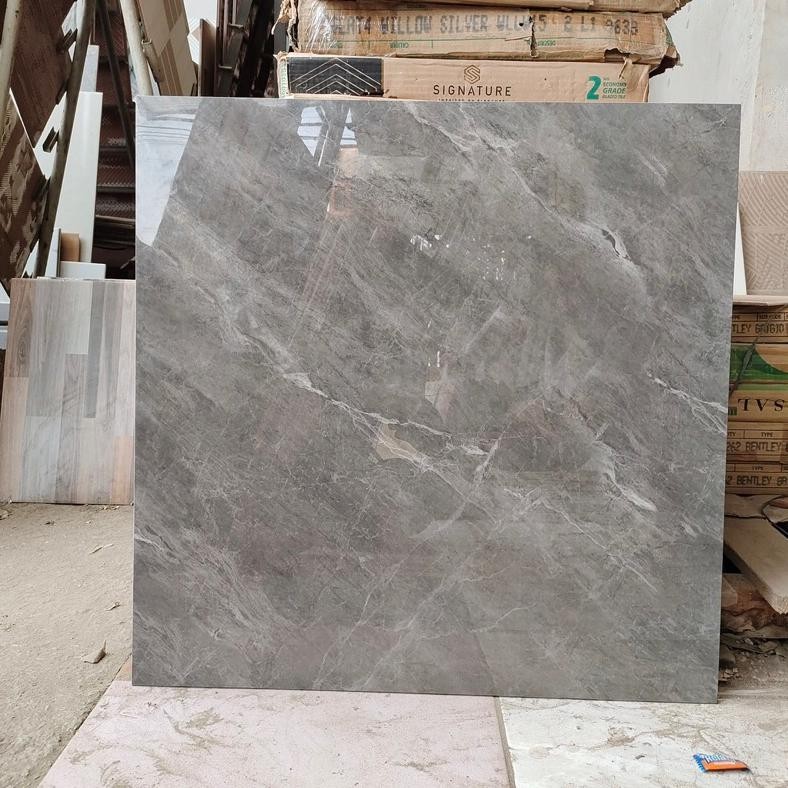 Spesial Awal Tahun Granit 60x60 abu motif marmer (super glossy)/ granit abu motif/ granit dinding kamar mandi/ granit lantai ruangan/ granit motif marmer