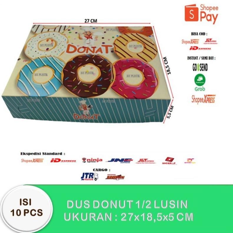 

New Promo isi 10 lembar DUS DONAT kotak donat isi 6biji bahan tebal