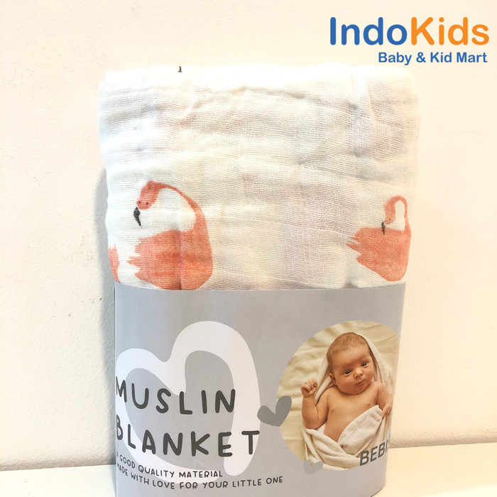 Bebiso Muslin Blanket Swaddle - Kain Selimut Bedong Bayi Ukuran120X120