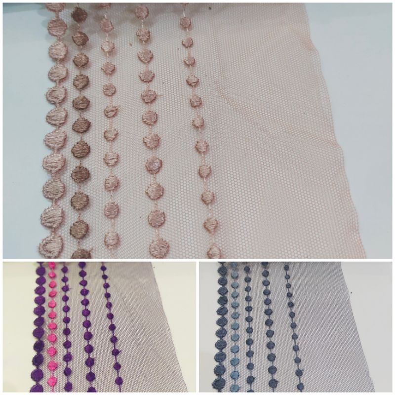 renda tile bordir lebar 10cm varian warna