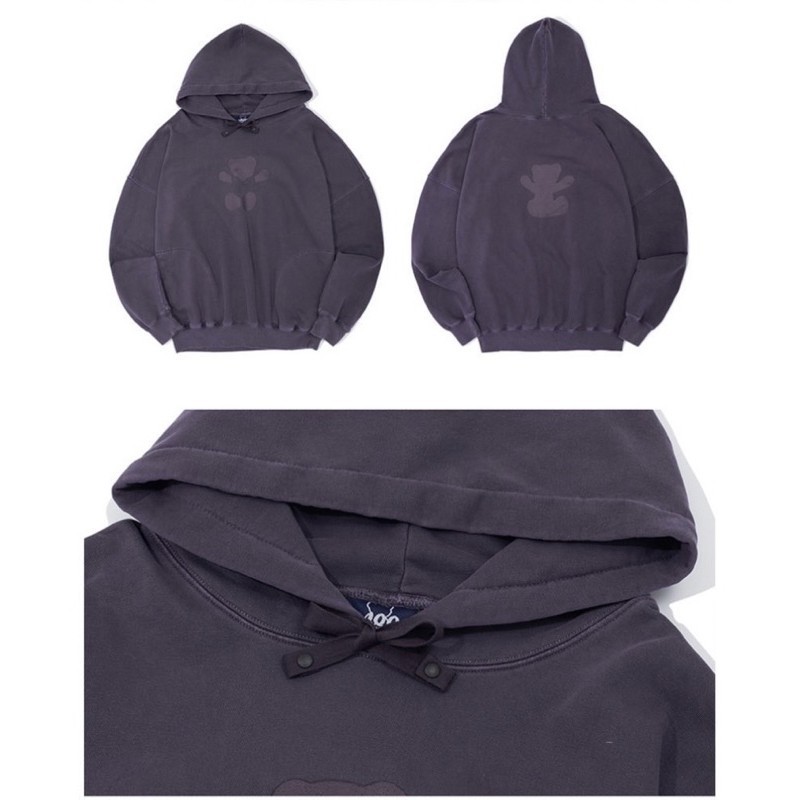 [READY STOCK] AQO STUDIO BEAR HOODIE PURPLE