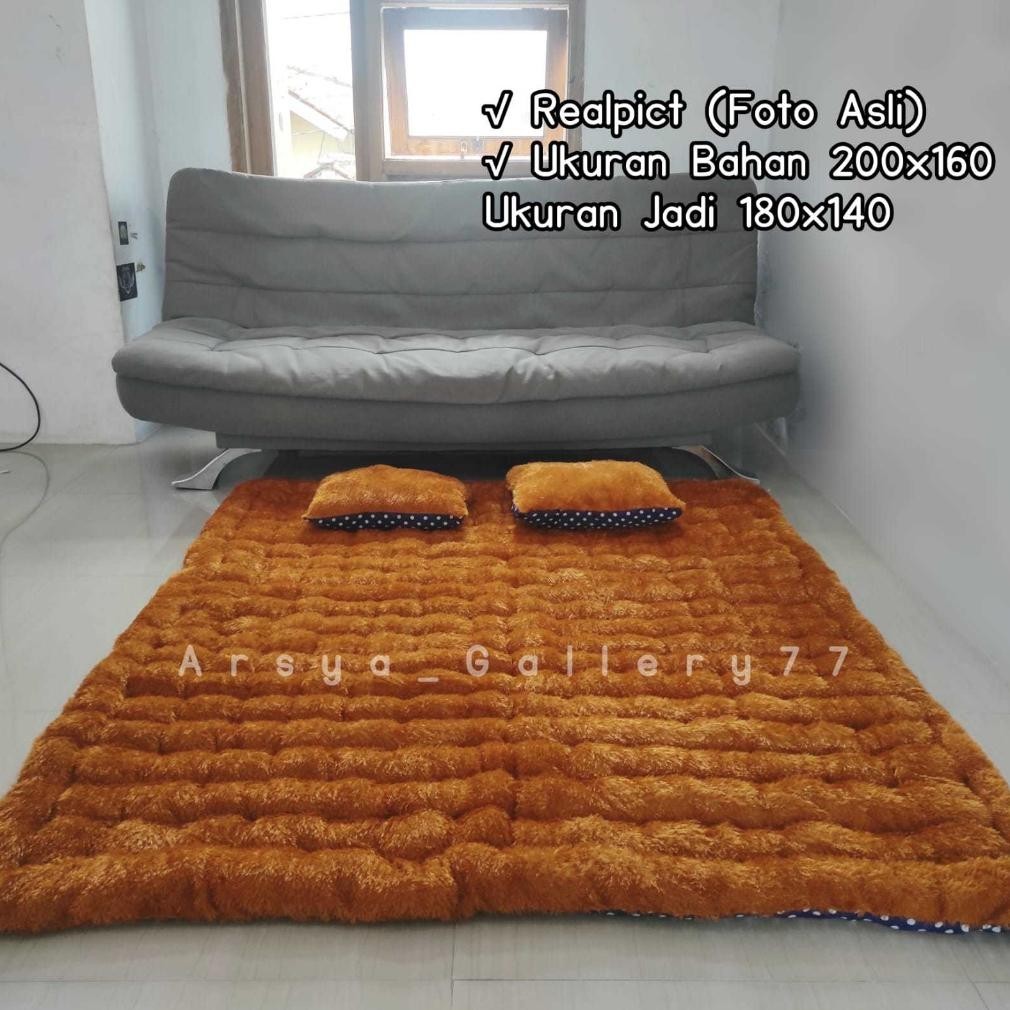 "Hemat Besar" Kasur Gender Bulu Rasfur 200x160 / 200x200 ( UKURAN BAHAN ) Bonus 2 Bantal Gratis Kasu