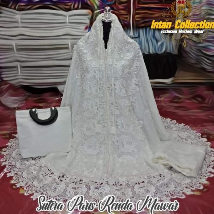 {POY} MUKENA SUTRA PARIS ASLI-MUKENA RENDA BUNGA-MUKENA PRADA-MUKENA JUMBO