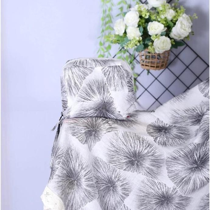 {POY} mukena Premium katun silky snow traveling model 2in1 mini pouch travel