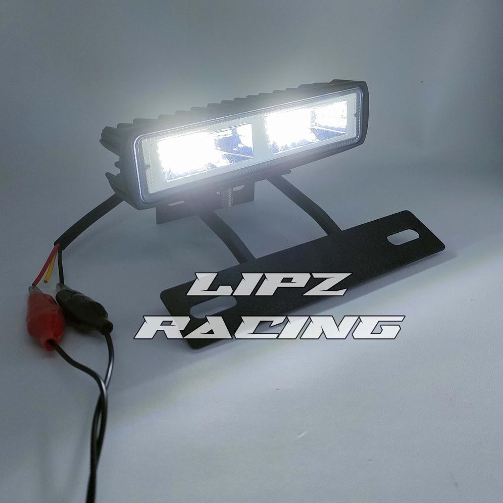 (AKSESORIS MOTOR) LAMPU TEMBAK LED / LAMPU SOTOR LED BAR MODEL 4596 CAHAYA PUTIH + BREKET RX-KING