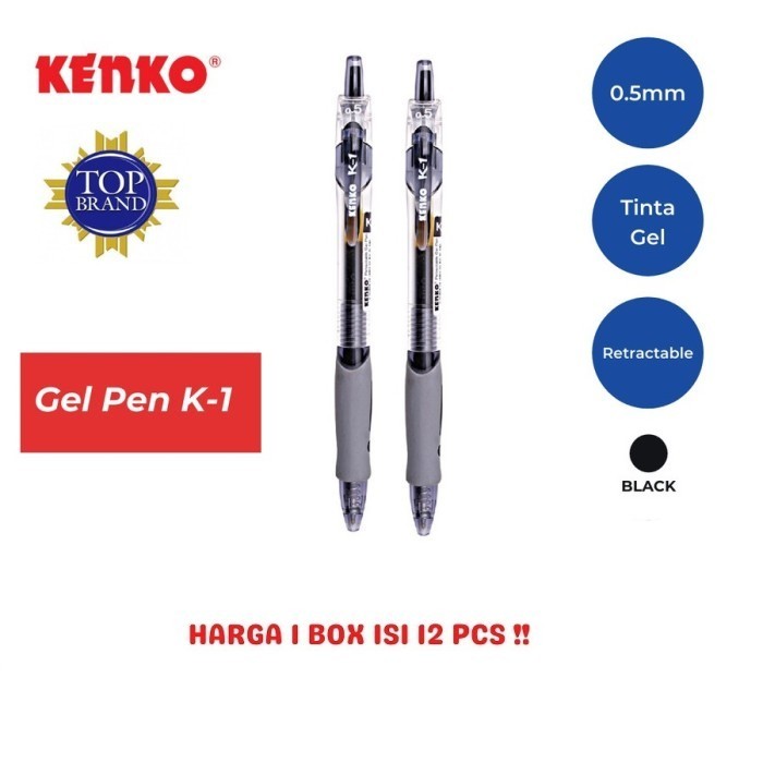 

Gel Pen Pulpen Pena Kenko K-1 Retractable 0.5 mm -fo3