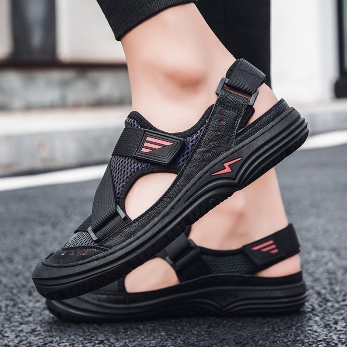 Sandal Gunung Hiking Pria Mendaki Kulit Asli Original