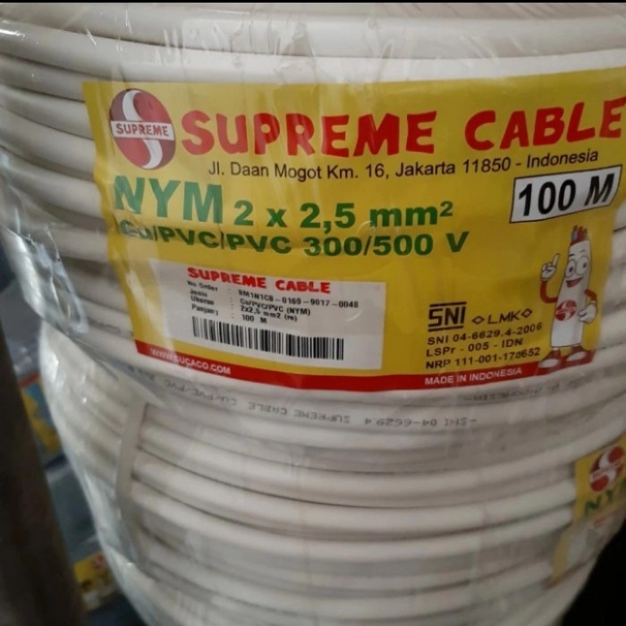 Kabel Nym 2X2,5 Supreme / Kabel Listrik Supreme Termurah