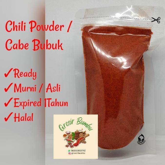 

Ready Pure Chili Powder Import - 1Kg/ Cabe Bubuk Asli 100%
