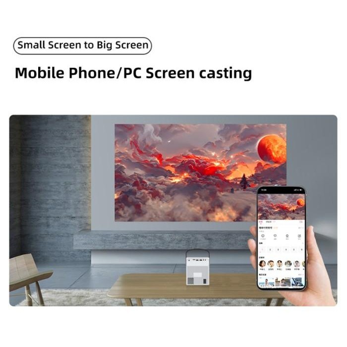 Proyector Android 9 2+16Gb Wifi 5G Portable Android Projector 4K Hd