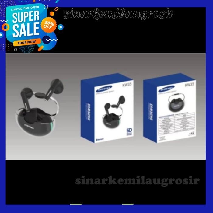 HEADSET BLUETOOTH TWS KW35 HANSDREE EARPHONE EARBUDS KW-35 PRODUK TERBAIK