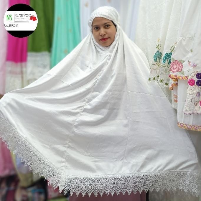 {POY} mukena dewasa putih renda / mukena dewasa Velvet renda