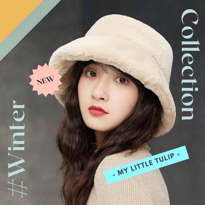 Topi Bucket Bulu2 Tebal / Topi Fedora Wool Imitasi Topi Fashion Korea