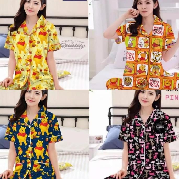 PIYAMA BAJU TIDUR WANITA DEWASA CP/MOTIF BONEKA