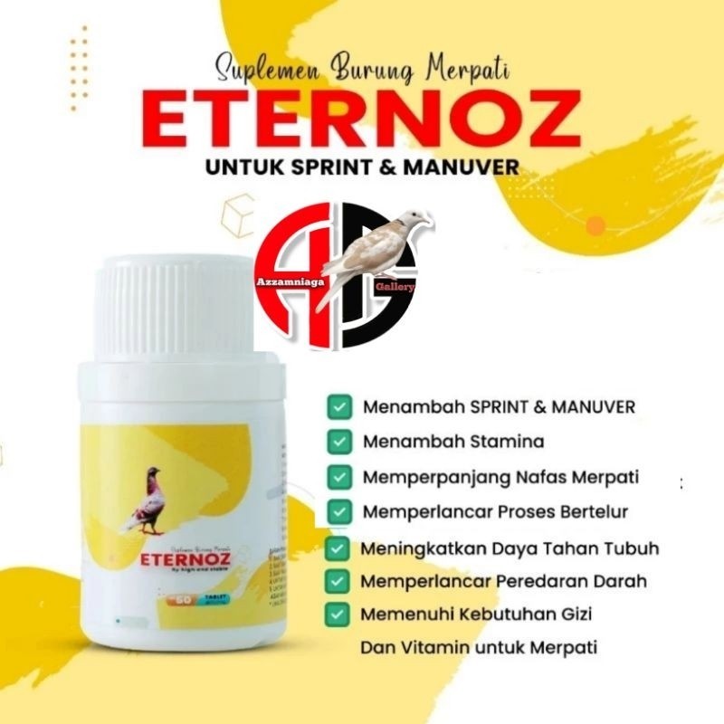 ETERNOZ JAMU MERPATI ETERNOZ KUNING 1 BOTOL ISI 50 CAPSUL UNTUK SPRIN DAN MANUVER