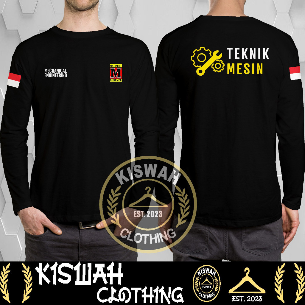Kaos Tshirt Teknik Mesin M solver Lengan Panjang Baju Distro