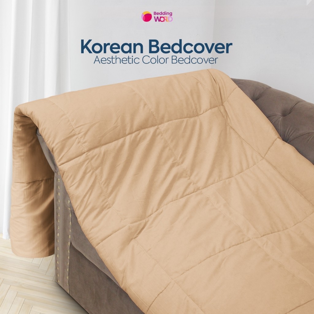 Bedcover Korea Katun Polos Aesthetic Look Nimalis Ala Korean / Selimut Nimalis Polos / Selimut Korea