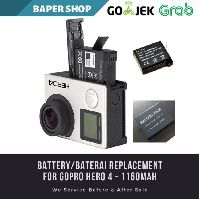 Battery Gopro Hero 4 Baterai Cadangan Gopro Batere Gopro 4
