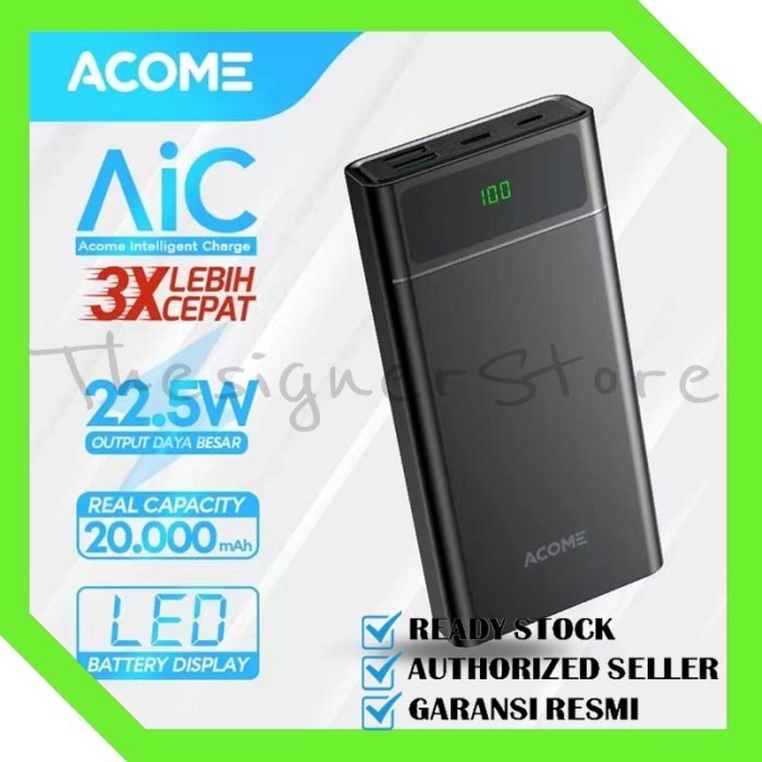 ACOME Powerbank 20000mAh Fast Charging QC3.0 PD VOOC SCP Dash AP201