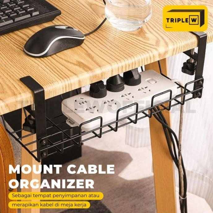 

Terlaris Triple W Under Desk Mount Cable Organizer Socket Perapih Kabel Meja Berkualitas
